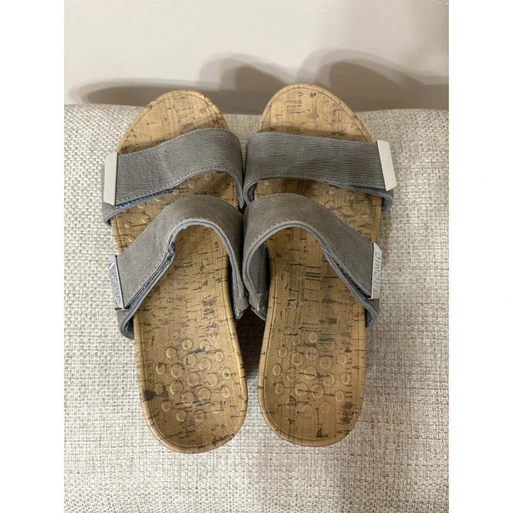 Vionic Pepper Ruched Wedges Adjustable Orthopedic‎ Sandals Strappy Womens 8
